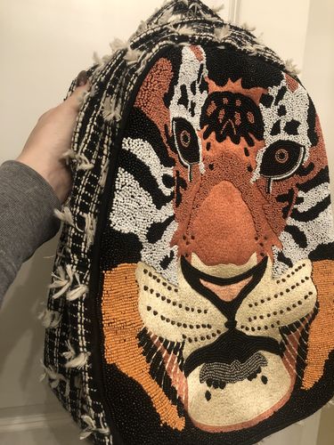 Customer photo review of Tiger Face Embellished Backpack