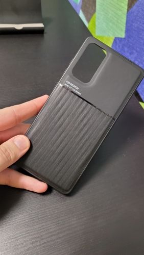 Customer photo review of Leather Magnetic Shockproof Samsung Case