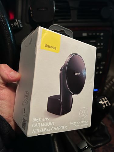 Customer photo review of Baseus Magnetic Car Phone Holder Wireless Charger for iPhone 13 iPhone 12 Pro Max Wireless Charging Car Charger Phone Holder