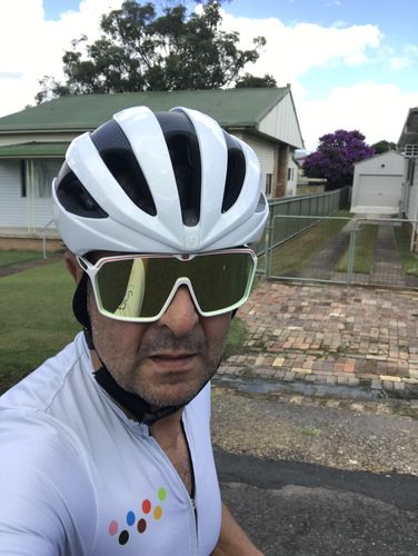 Customer photo review of Spinshield Aquamarine (slight mark on frame) Gloss Smoke Black Lens