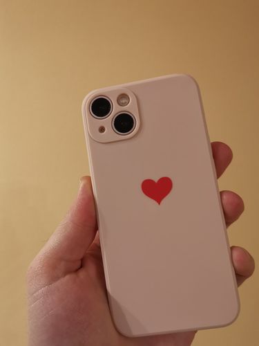 Customer photo review of Solid Color Love Heart iPhone Case