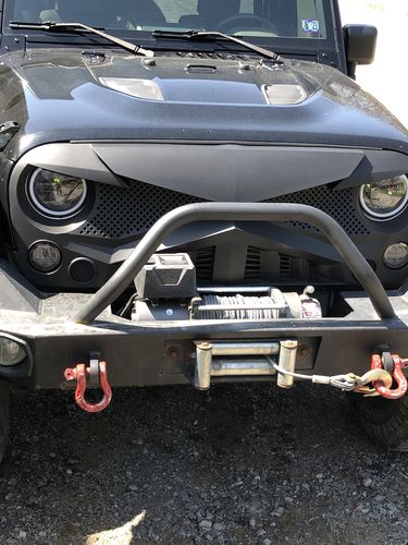 Customer photo review of Hawke Grille & Halo Headlights & Smoked Turn Lights Combo for 07-18 Wrangler JK