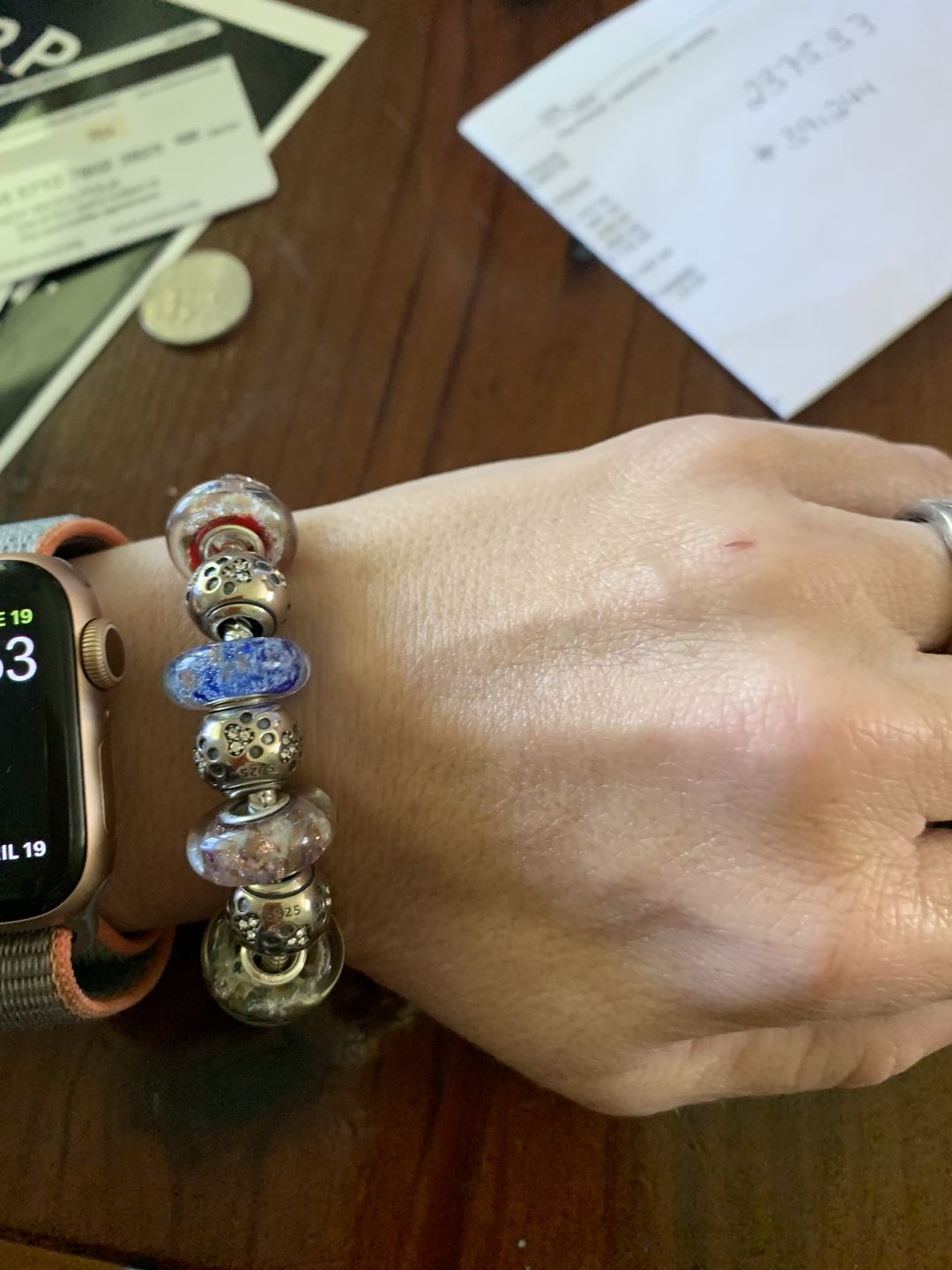 Customer photo review of Glass Cremation Bead - Pandora Compatible