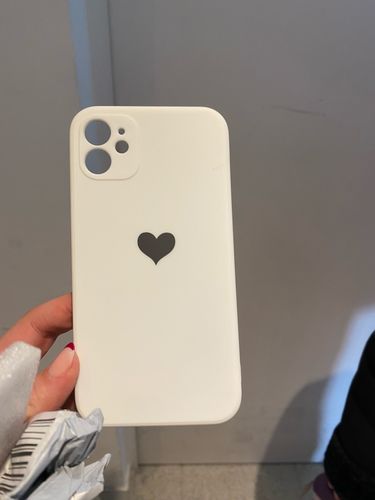 Customer photo review of Solid Color Love Heart iPhone Case