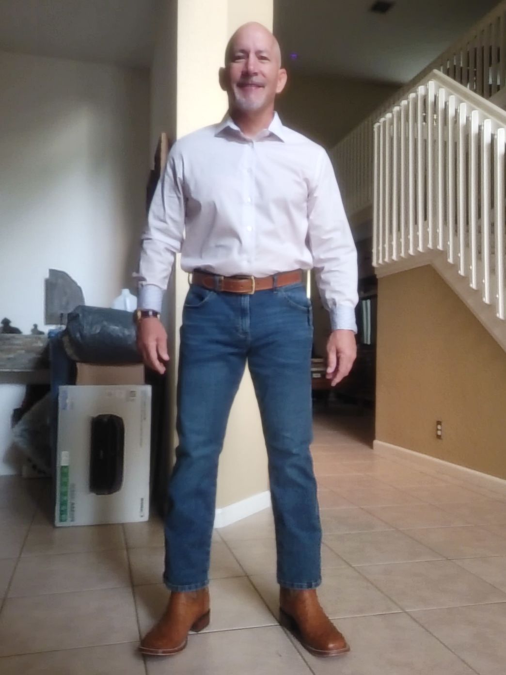 Customer photo review of Men's Alamosa Ostrich Western Boots