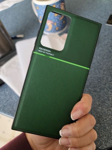 Customer photo review of Leather Magnetic Shockproof Samsung Case