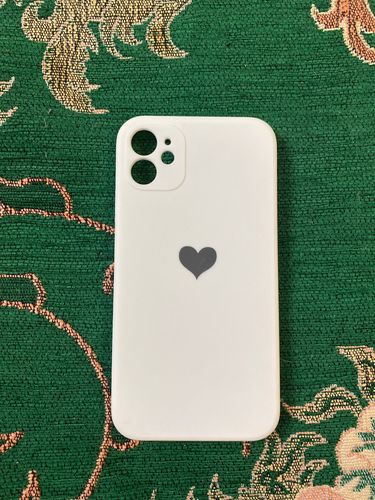 Customer photo review of Solid Color Love Heart iPhone Case