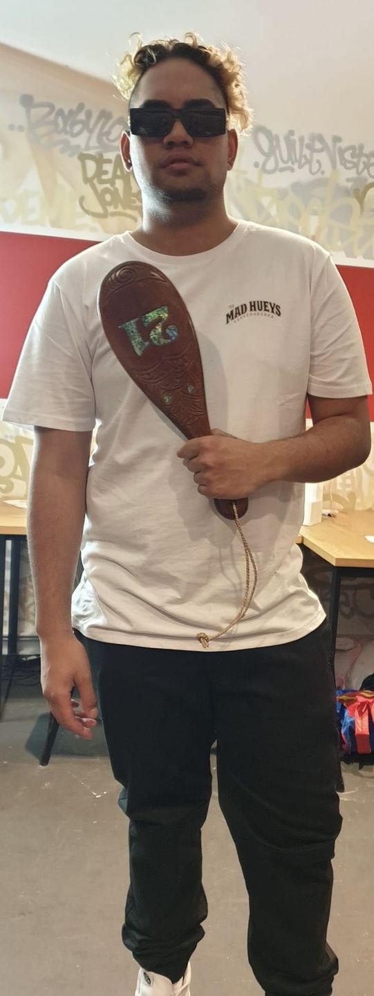Customer photo review of Maori 21st Birthday Patu Club Inlaid With Paua Shell
