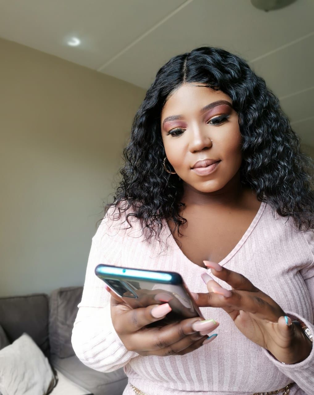 Customer photo review of Deep curly wig 16”