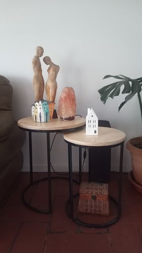 Customer photo review of Mesa lateral nido circular MIMA negro