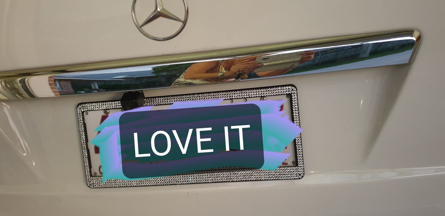 Customer photo review of Bling Number Plate Frames