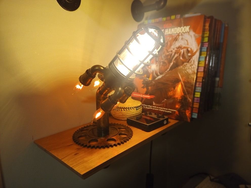 Customer photo review of Steampunk Rocket Lamp