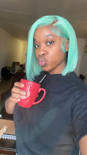 Customer photo review of [Free Frontal] 11A Platinum Blonde #613 Straight Transparent Lace Frontal