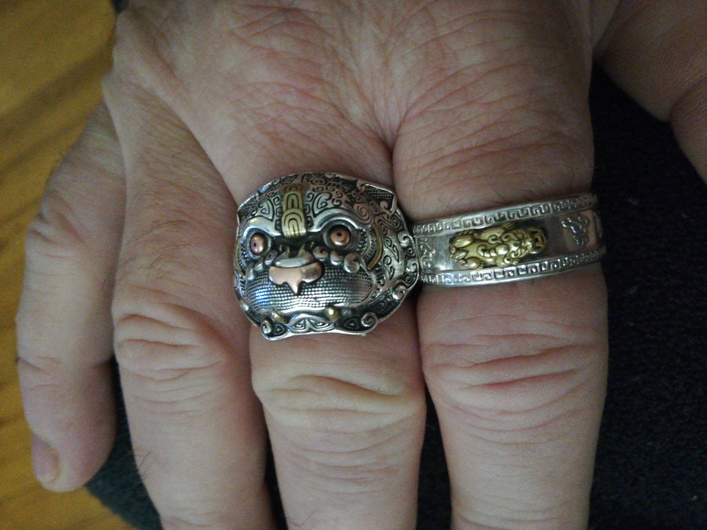 Customer photo review of Mythical Pixiu Ring