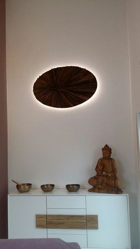 Customer photo review of Wandlampe Holz LUNAR