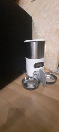 Customer photo review of Timing Pet Feeder Automatic Pet Feeding Stainless Steel Double Bowl For 2 Small And Medium-Sized Cat Dog Smart Food Dispenser