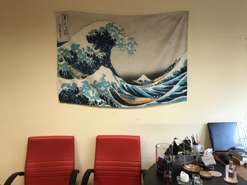 Customer photo review of The Great Wave off Kanagawa Tablo Duvar Örtüsü
