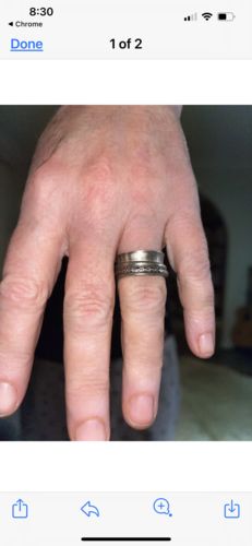 Customer photo review of Sterling Silver Spinner Rings with Flower Pattern