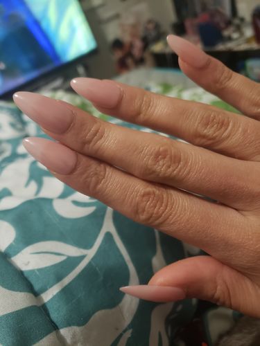 Customer photo review of Ready To Ship Now- Classy Soph Nude Pink Glossy, Almond, Size L