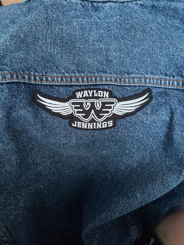 Customer photo review of Waylon Jennings Flying W Wings Patch