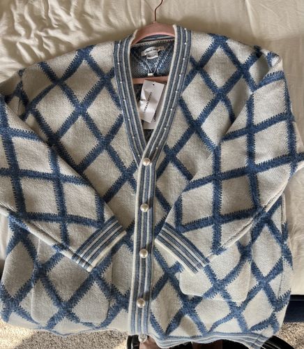 Customer photo review of Argyle Pattern Button Front Cardigan