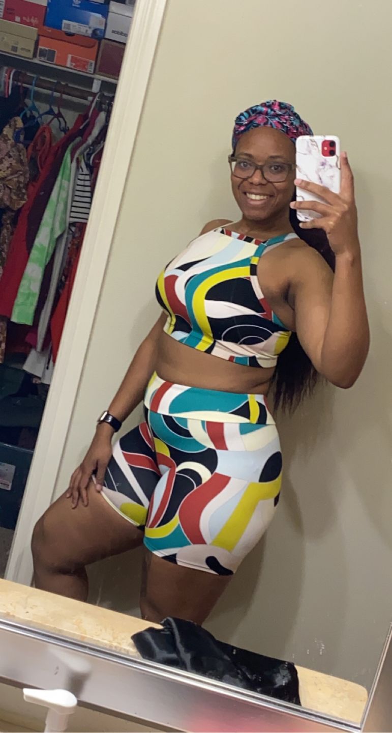 Customer photo review of Posh Criss Cross Crop Top