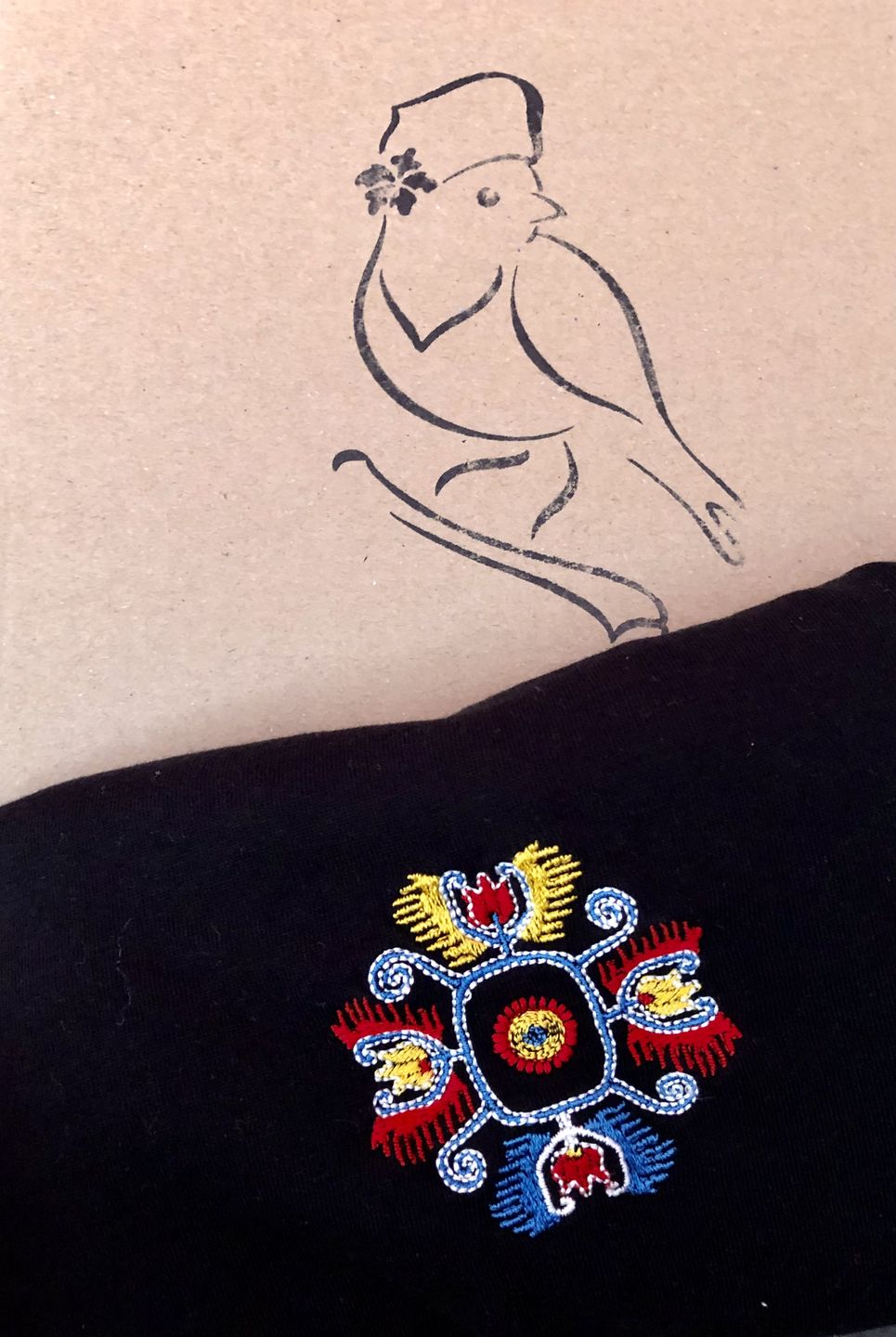 Customer photo review of Дамска тениска бродирана с детайл от шевица "Плодородие"