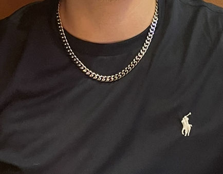 Customer photo review of 8mm Engravable Cuban Link Chain