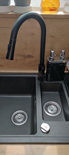 Customer photo review of DQOK Kitchen Faucet Pull Out  Brushed Nickle Sensor Stainless Steel Black Smart Induction Mixed Tap Touch Control Sink Tap