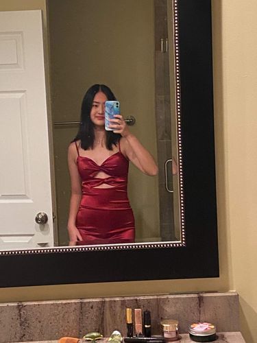 Customer photo review of Ruby Mini Dress (RED)