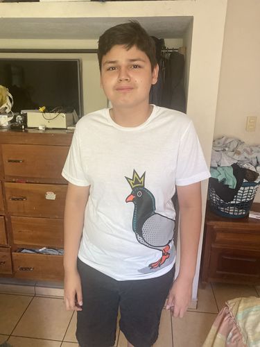 Customer photo review of Playera Pop Art Blanco