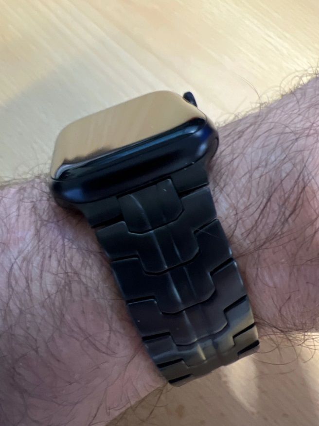 Customer photo review of Stainless Steel Iron Man Strap For Apple Watch