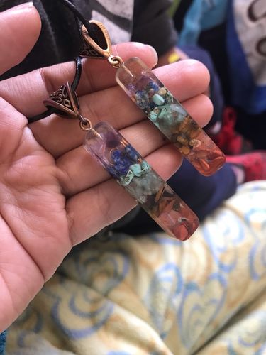 Customer photo review of Orgone Seven Chakras Energy Pendant Necklace