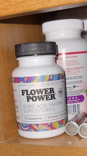 Customer photo review of Flower Power® Boric Acid Suppositories for Odor and Balance (30ct/ea)