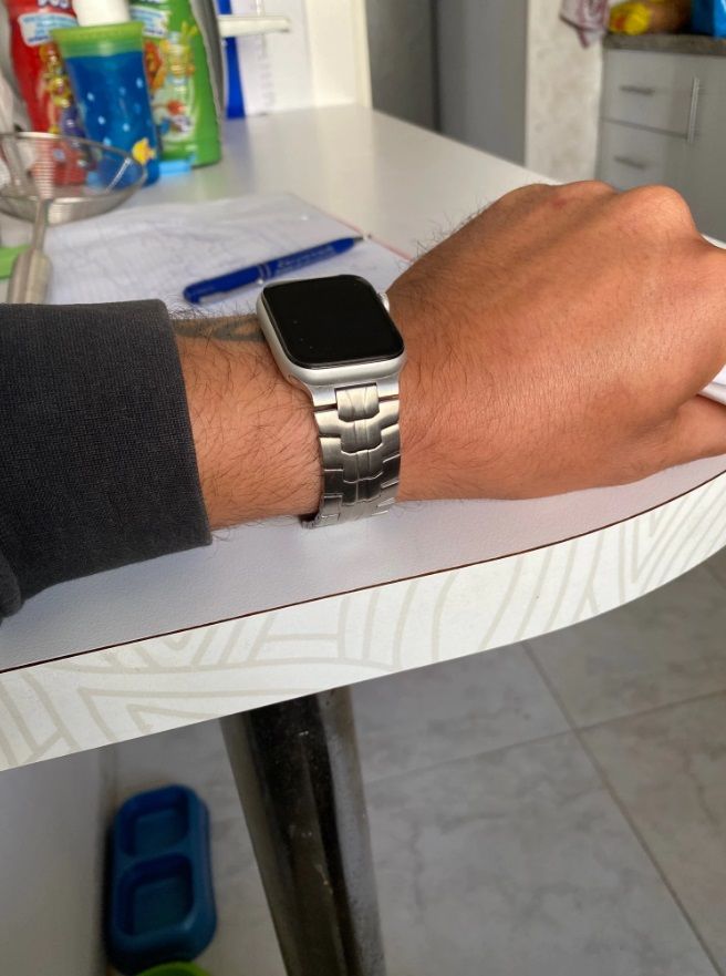 Customer photo review of Stainless Steel Iron Man Strap For Apple Watch