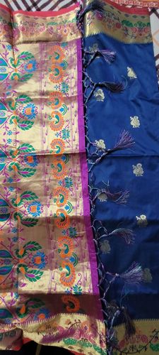 Customer photo review of Deep Blue Woven Paithani Saree