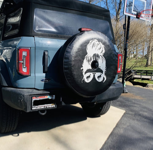 Customer photo review of Custom Spare Tire Covers - Create Your Own for Jeep, RV, Camper, Trailer, & More