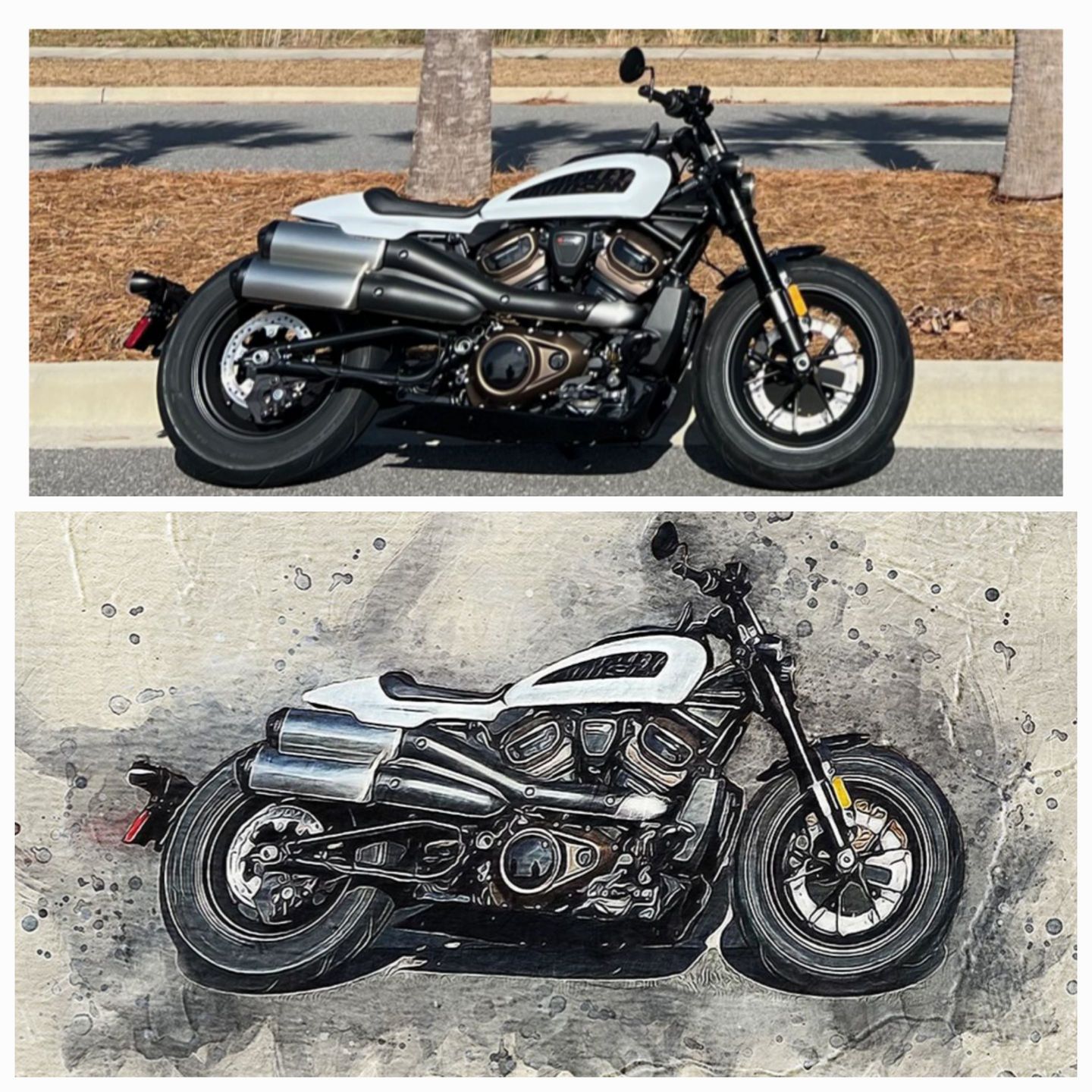 Customer photo review of Personalized Motocycle photo Painting