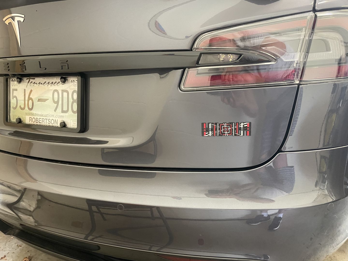 Customer photo review of Tesla Plaid Emblem Badge