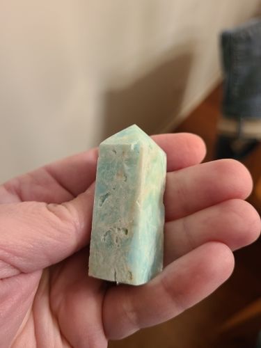Customer photo review of Caribbean Calcite Crystal Point Tower