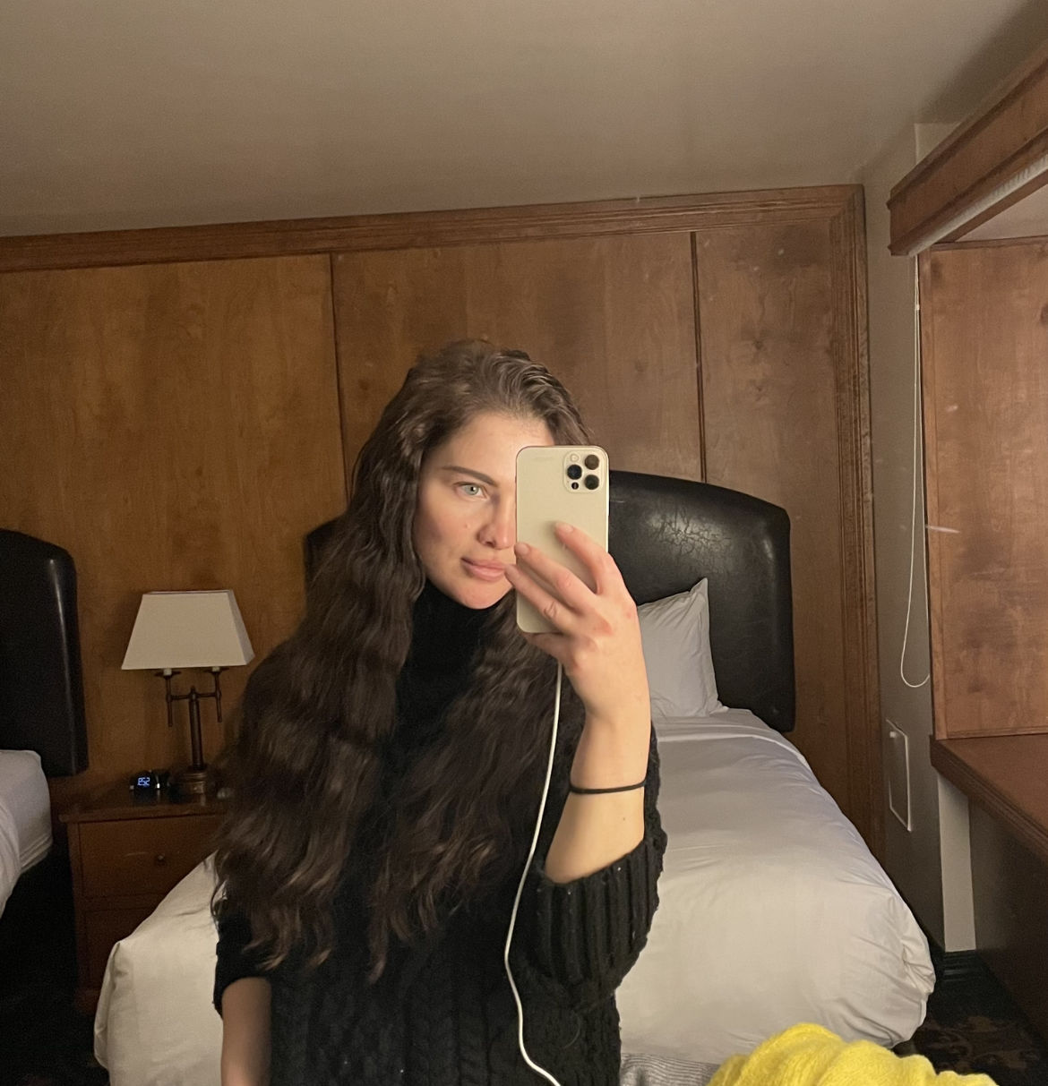 Customer photo review of 20' Light Brown Wavy DIY Hair Extensions Home Kit