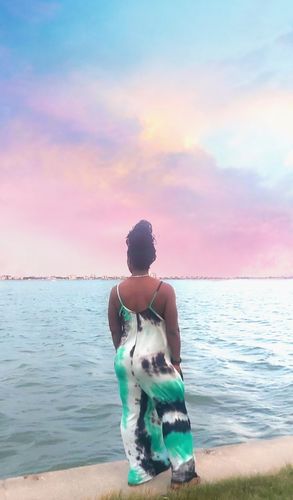 Customer photo review of Tie Dye Jumpsuit (Mint)