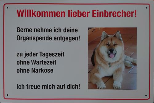 Customer photo review of Personalisierbares -Foto- Schild "Einbrecher"