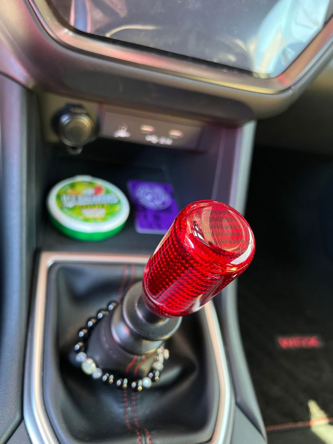 Customer photo review of Red Carbon Fiber Handle Shift Knob