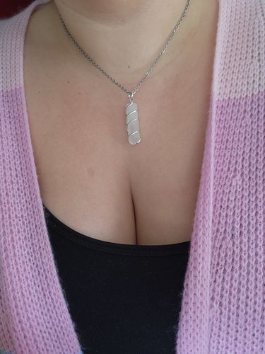 Customer photo review of Quartz Spiral Pendant