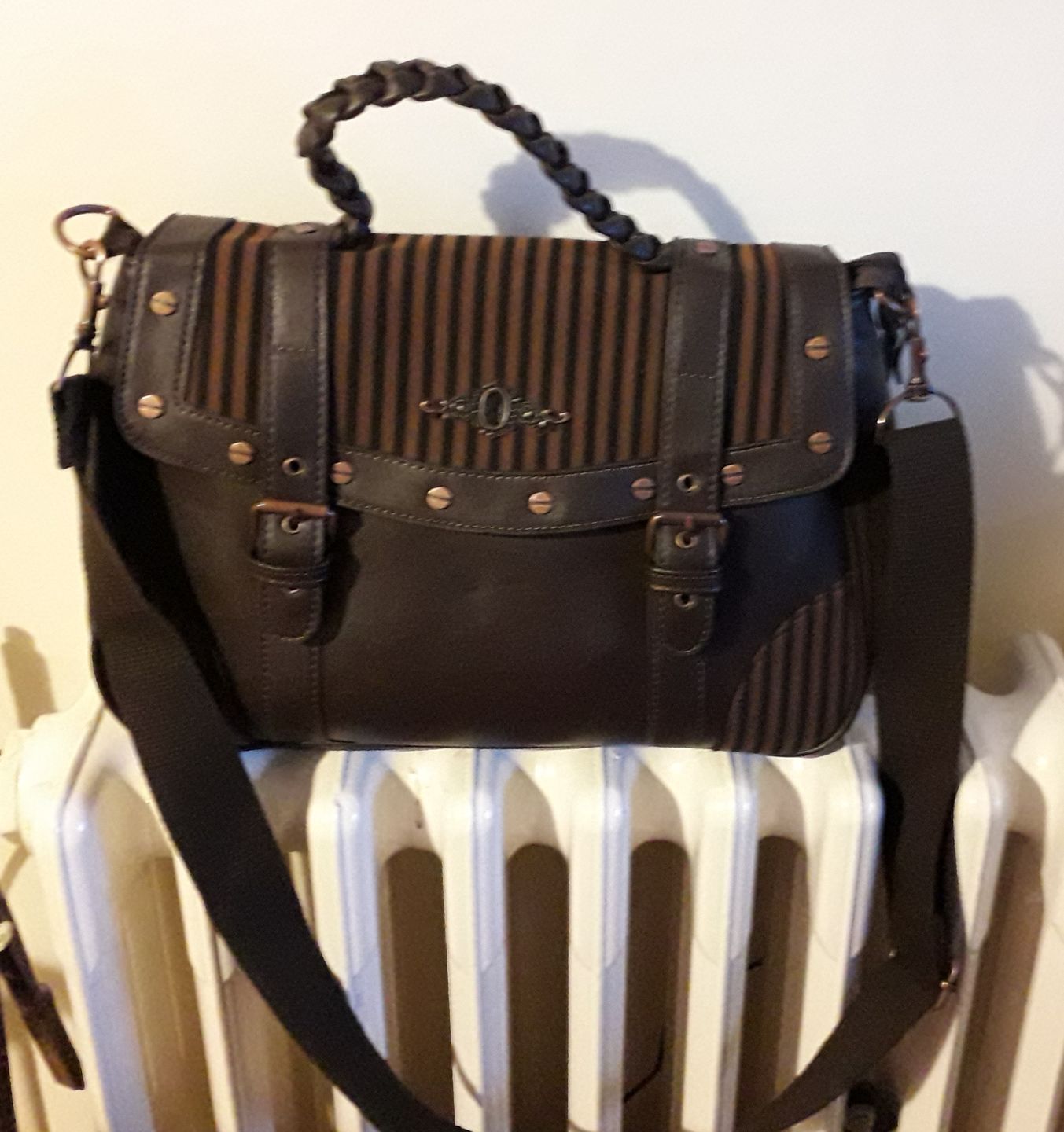 Customer photo review of Brown Stripe Handbag
