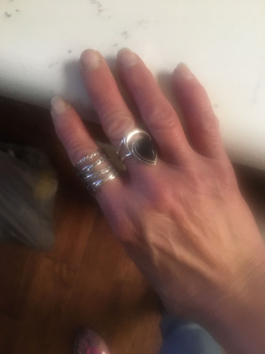 Customer photo review of Wrap Ring with Boho Engraving Sterling Silver