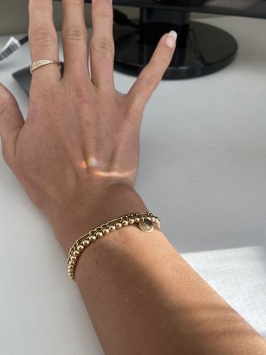 Customer photo review of old english initial juno bracelet (4mm)