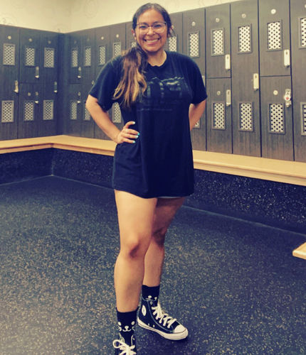 Customer photo review of Salty Savage™ Ladies "FIT Fuck, I'm Tired" Oversized Crew Tee | Black on Black