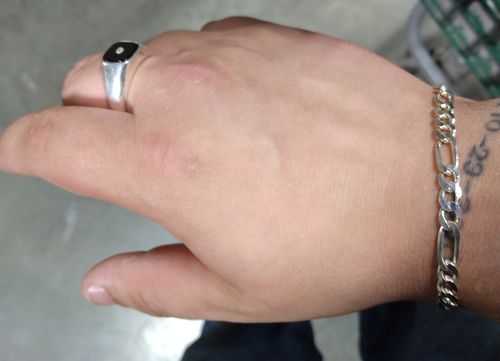 Customer photo review of Men's Black Onyx Ring with 0.03ct Genuine Diamond in 925 Sterling Silver